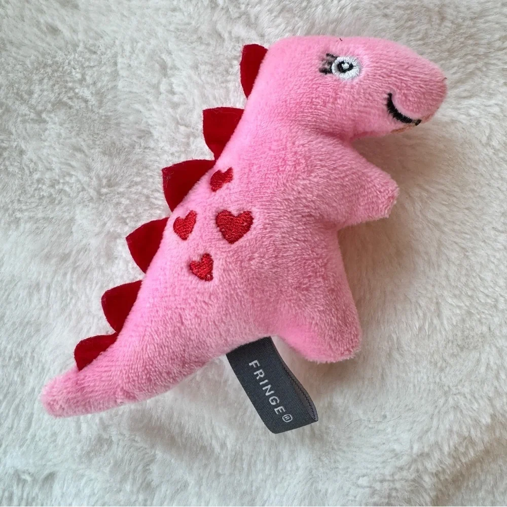 Pink Hearts Dinosaur Crinkle Cat or Dog Toy